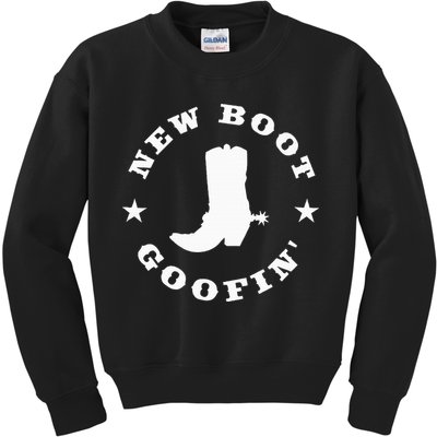 Funny New Boot Goofin Cowboy Boot Meme Quote Kids Sweatshirt