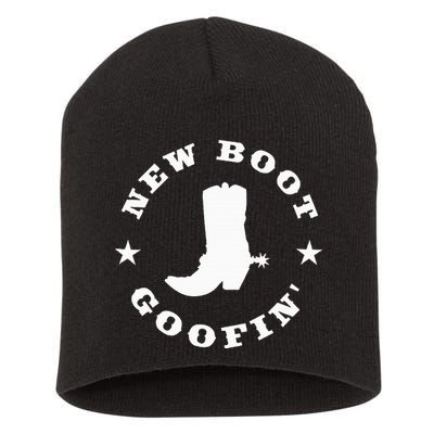 Funny New Boot Goofin Cowboy Boot Meme Quote Short Acrylic Beanie