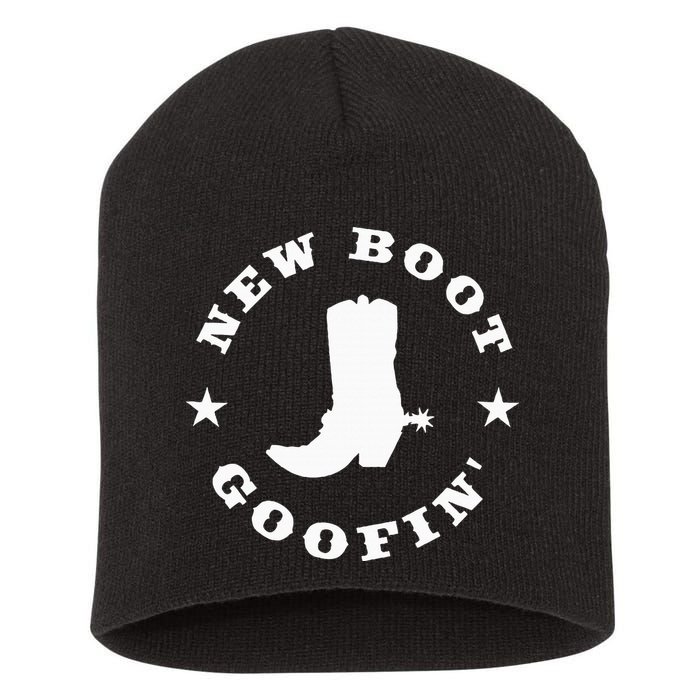 Funny New Boot Goofin Cowboy Boot Meme Quote Short Acrylic Beanie