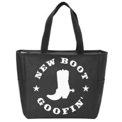 Funny New Boot Goofin Cowboy Boot Meme Quote Zip Tote Bag