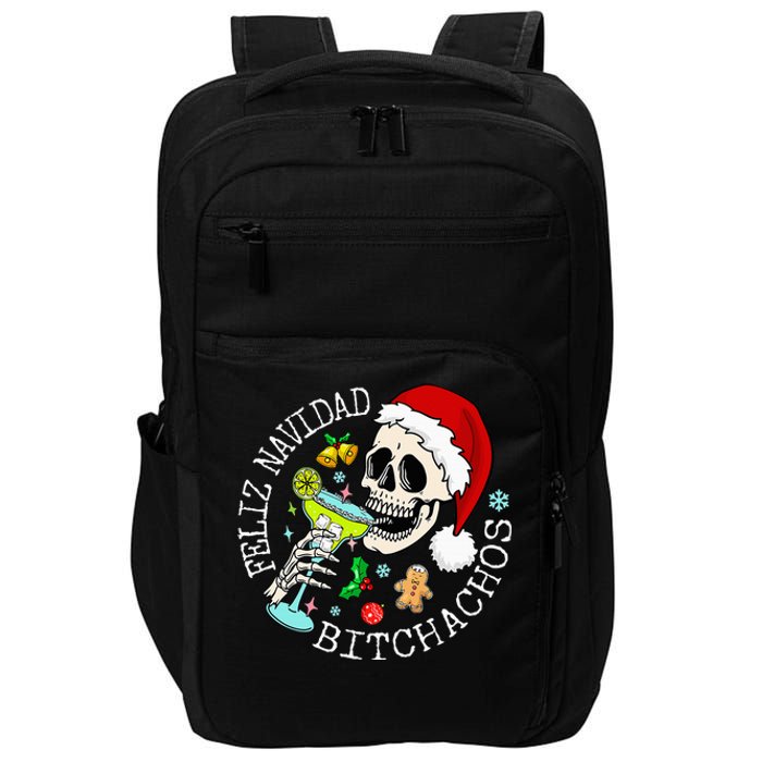 Feliz Navidad Bitchachos Funny Skull Spanish Merry Christmas Impact Tech Backpack