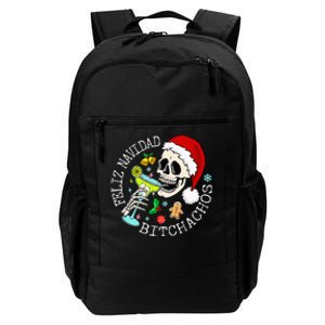 Feliz Navidad Bitchachos Funny Skull Spanish Merry Christmas Daily Commute Backpack