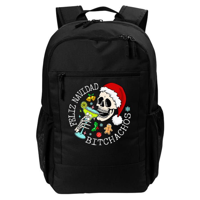 Feliz Navidad Bitchachos Funny Skull Spanish Merry Christmas Daily Commute Backpack