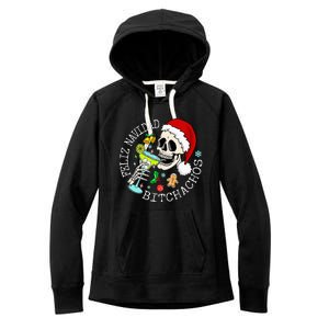 Feliz Navidad Bitchachos Funny Skull Spanish Merry Christmas Women's Fleece Hoodie