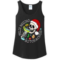 Feliz Navidad Bitchachos Funny Skull Spanish Merry Christmas Ladies Essential Tank