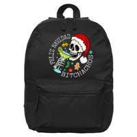 Feliz Navidad Bitchachos Funny Skull Spanish Merry Christmas 16 in Basic Backpack