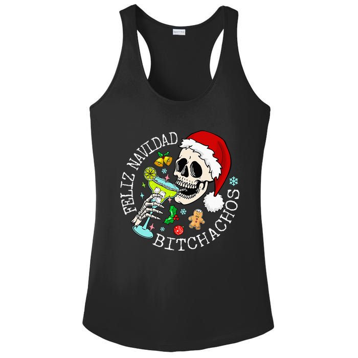 Feliz Navidad Bitchachos Funny Skull Spanish Merry Christmas Ladies PosiCharge Competitor Racerback Tank