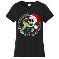 Feliz Navidad Bitchachos Funny Skull Spanish Merry Christmas Women's T-Shirt