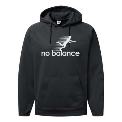 Funny No Balance New Balance Funny Performance Fleece Hoodie