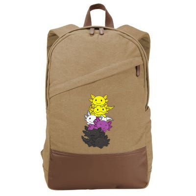 Flag Non Binary Pride Lgbtq Axolotl Cotton Canvas Backpack