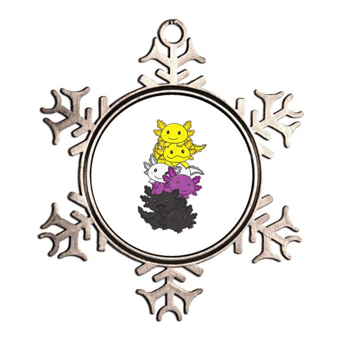 Flag Non Binary Pride Lgbtq Axolotl Metallic Star Ornament