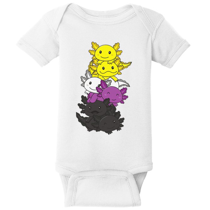 Flag Non Binary Pride Lgbtq Axolotl Baby Bodysuit