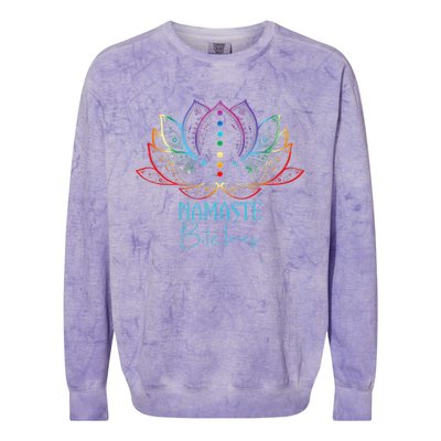 Funny Namaste Bitches Spiritual Sarcasm Zen Yoga Lover Gift Colorblast Crewneck Sweatshirt