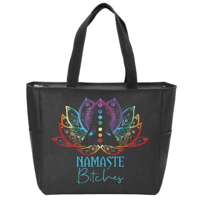 Funny Namaste Bitches Spiritual Sarcasm Zen Yoga Lover Gift Zip Tote Bag