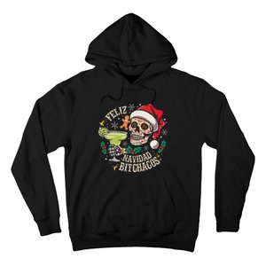 Feliz Navidad Bitchachos Funny Skull Spanish Merry Christmas Hoodie