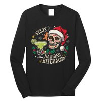 Feliz Navidad Bitchachos Funny Skull Spanish Merry Christmas Long Sleeve Shirt