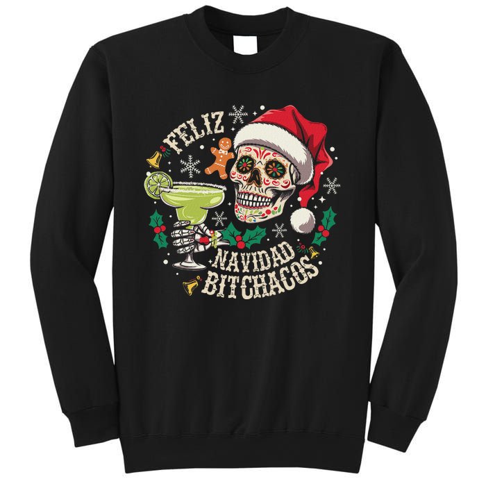 Feliz Navidad Bitchachos Funny Skull Spanish Merry Christmas Sweatshirt