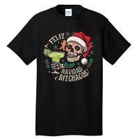 Feliz Navidad Bitchachos Funny Skull Spanish Merry Christmas Tall T-Shirt