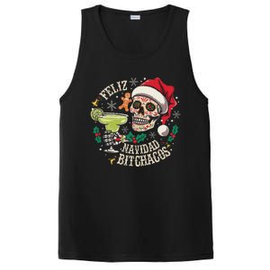 Feliz Navidad Bitchachos Funny Skull Spanish Merry Christmas PosiCharge Competitor Tank