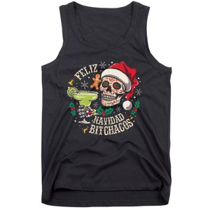 Feliz Navidad Bitchachos Funny Skull Spanish Merry Christmas Tank Top