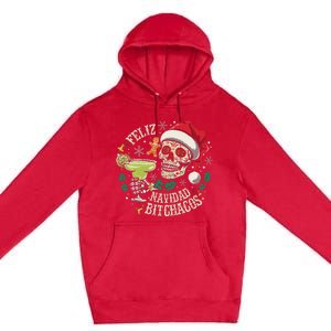 Feliz Navidad Bitchachos Funny Skull Spanish Merry Christmas Premium Pullover Hoodie