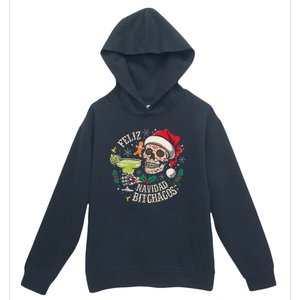 Feliz Navidad Bitchachos Funny Skull Spanish Merry Christmas Urban Pullover Hoodie