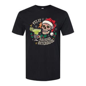 Feliz Navidad Bitchachos Funny Skull Spanish Merry Christmas Softstyle CVC T-Shirt