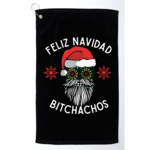 Feliz Navidad Bitchachos Funny Spanish Merry Christmas Platinum Collection Golf Towel