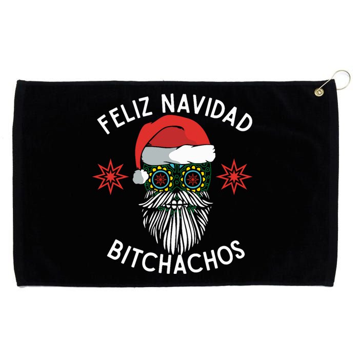 Feliz Navidad Bitchachos Funny Spanish Merry Christmas Grommeted Golf Towel