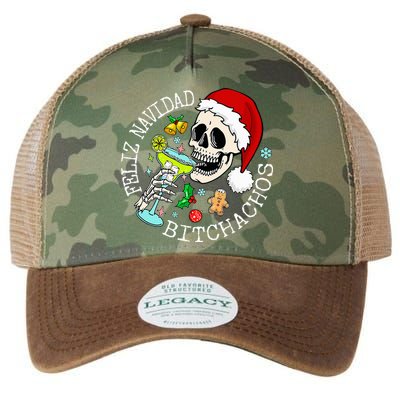 Feliz Navidad Bitchachos Funny Skull Spanish Legacy Tie Dye Trucker Hat