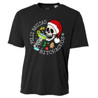 Feliz Navidad Bitchachos Funny Skull Spanish Cooling Performance Crew T-Shirt