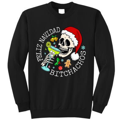 Feliz Navidad Bitchachos Funny Skull Spanish Sweatshirt