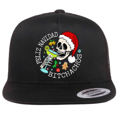 Feliz Navidad Bitchachos Funny Skull Spanish Flatbill Hat