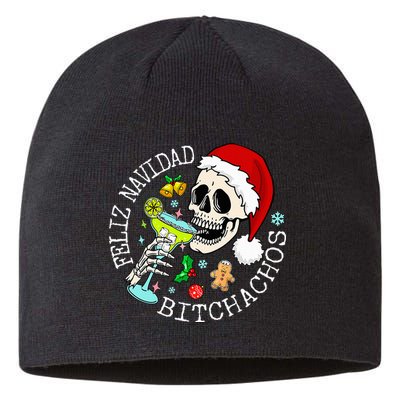 Feliz Navidad Bitchachos Funny Skull Spanish Sustainable Beanie