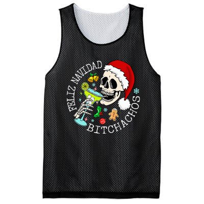 Feliz Navidad Bitchachos Funny Skull Spanish Mesh Reversible Basketball Jersey Tank