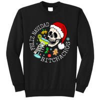 Feliz Navidad Bitchachos Funny Skull Spanish Tall Sweatshirt