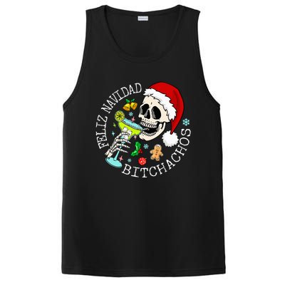 Feliz Navidad Bitchachos Funny Skull Spanish PosiCharge Competitor Tank