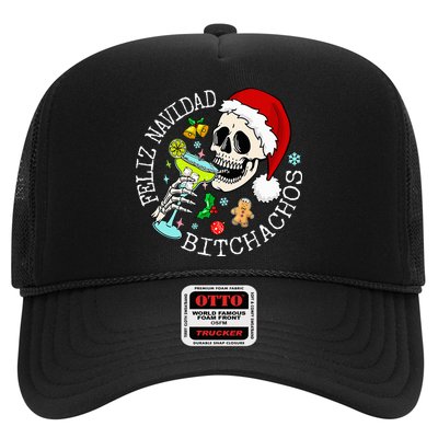 Feliz Navidad Bitchachos Funny Skull Spanish Trucker Hat