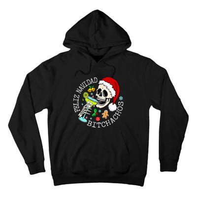 Feliz Navidad Bitchachos Funny Skull Spanish Tall Hoodie