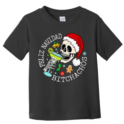 Feliz Navidad Bitchachos Funny Skull Spanish Toddler T-Shirt