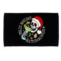 Feliz Navidad Bitchachos Funny Skull Spanish Microfiber Hand Towel