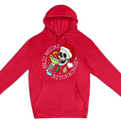 Feliz Navidad Bitchachos Funny Skull Spanish Premium Pullover Hoodie