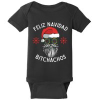 Feliz Navidad Bitchachos Funny Spanish Merry Christmas Skull Baby Bodysuit