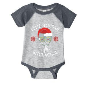 Feliz Navidad Bitchachos Funny Spanish Merry Christmas Skull Infant Baby Jersey Bodysuit