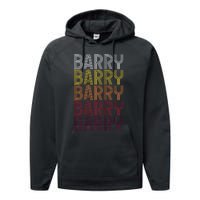 First Name Barry Vintage Barry Performance Fleece Hoodie