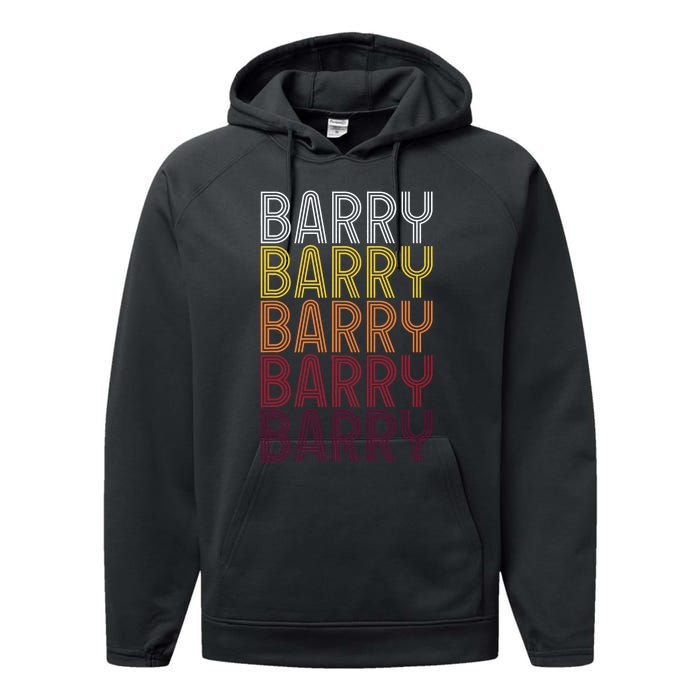 First Name Barry Vintage Barry Performance Fleece Hoodie