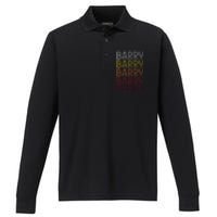 First Name Barry Vintage Barry Performance Long Sleeve Polo