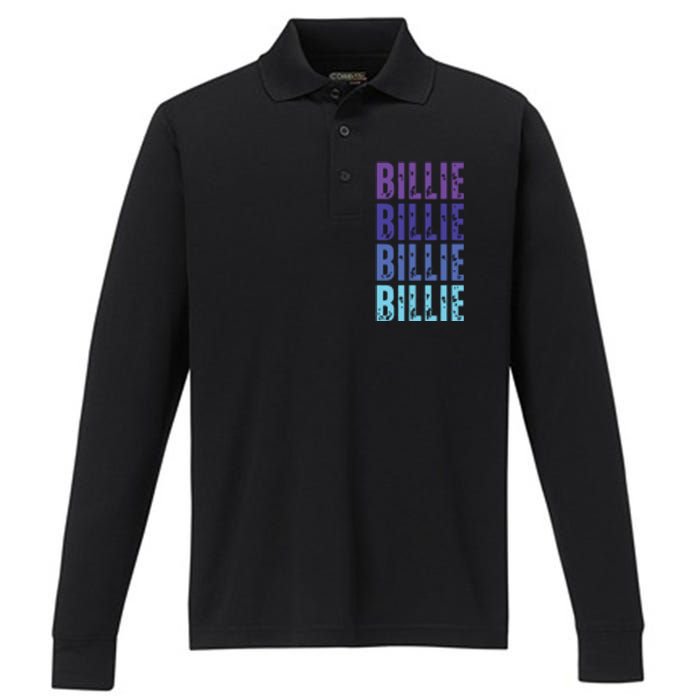 First Names Billie Performance Long Sleeve Polo