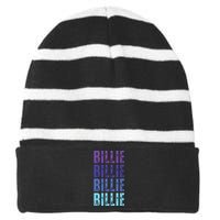 First Names Billie Striped Beanie with Solid Band