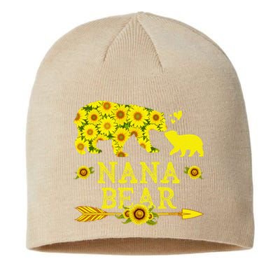 Funny Nana Bear Sunflower Mothers Day Fathers Day Sustainable Beanie